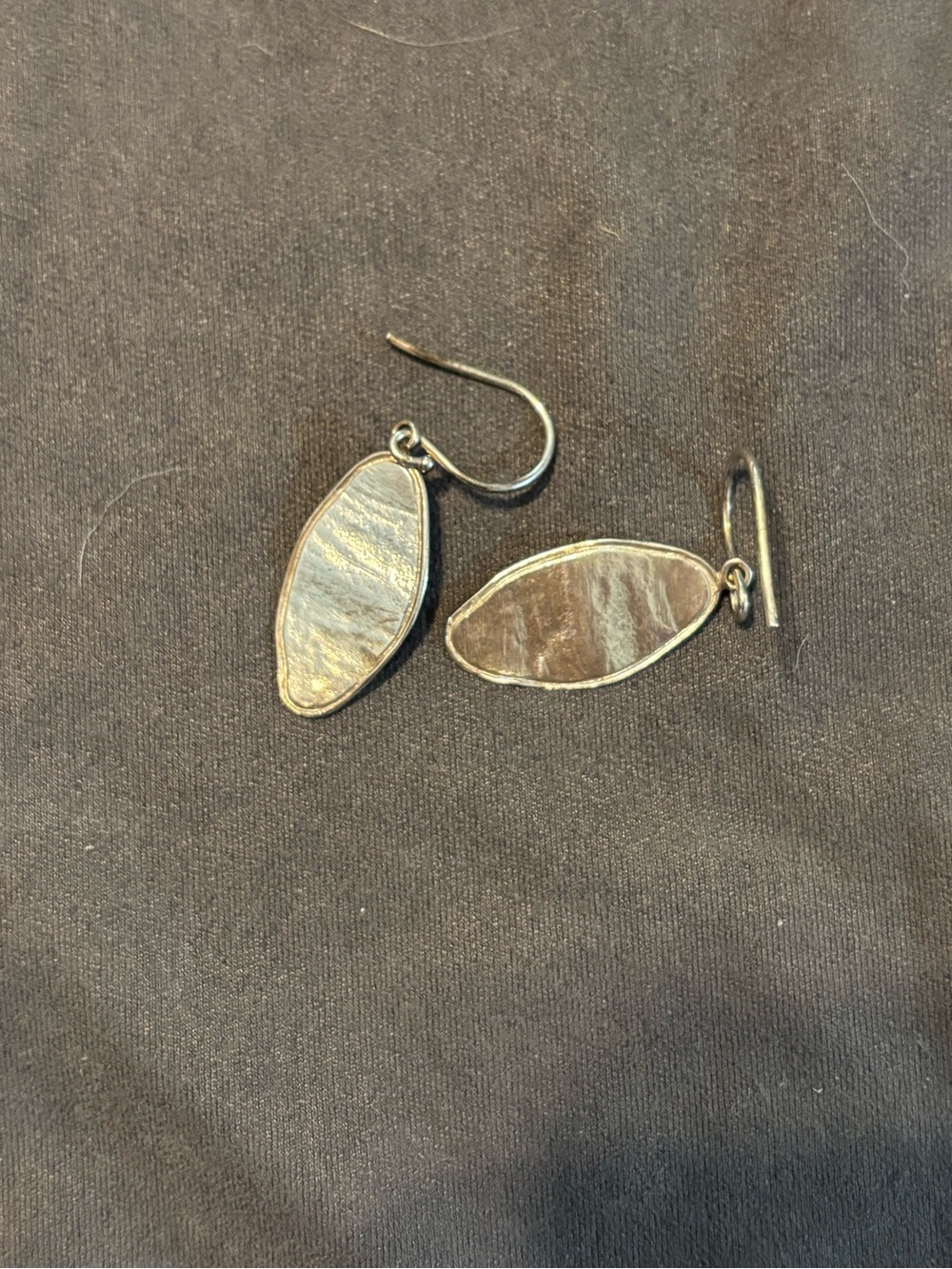 Silpada Silver-Tone Marquise Drop Earrings - Brown Mother-of-Pearl